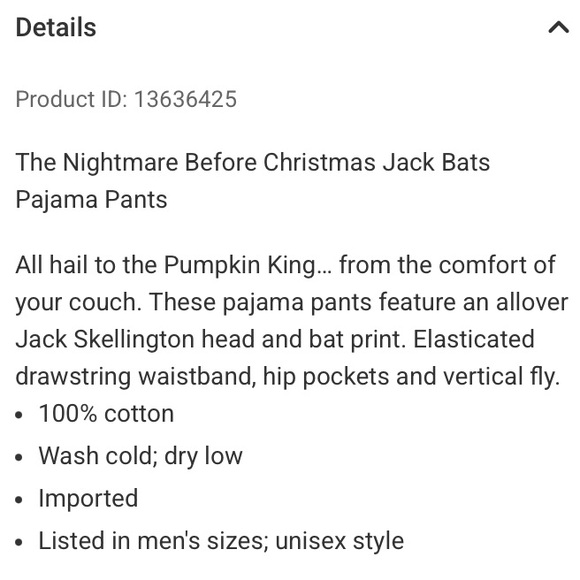 HOT TOPIC DISNEY NBC Jack Bats PAJAMAS SLEEP PANTS - Picture 8 of 8